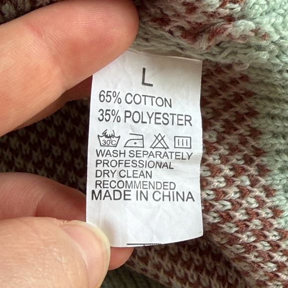 C+D+M Collection Women’s Mint Green Leopard Print Knit Sweater Size Large - Picture 9 of 9